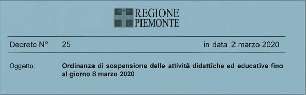 Ordinanza emergenza coronavirus